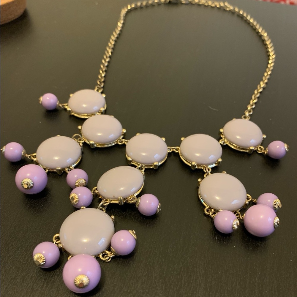 J. Crew Purple Bubble Statement Necklace